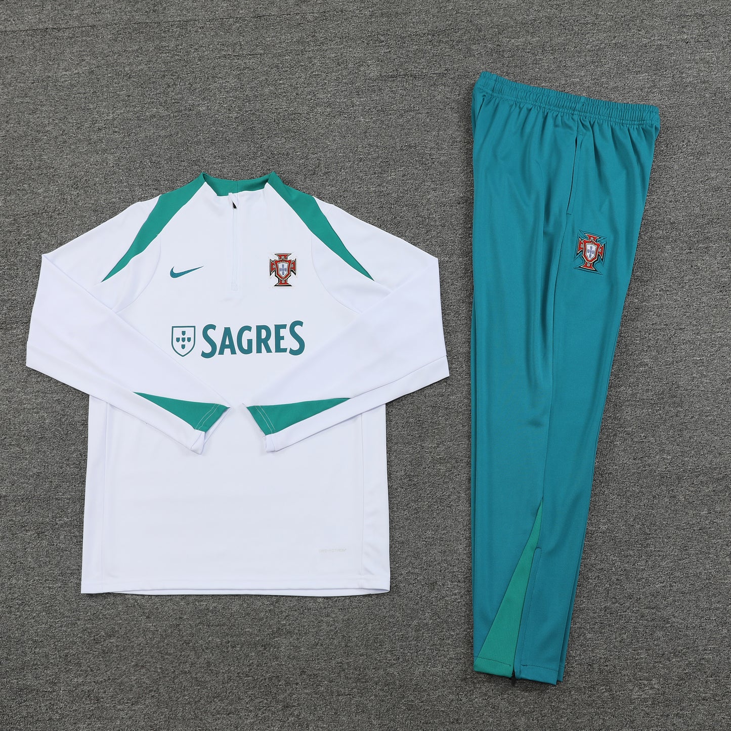 24-25 Portugal white with green half zip