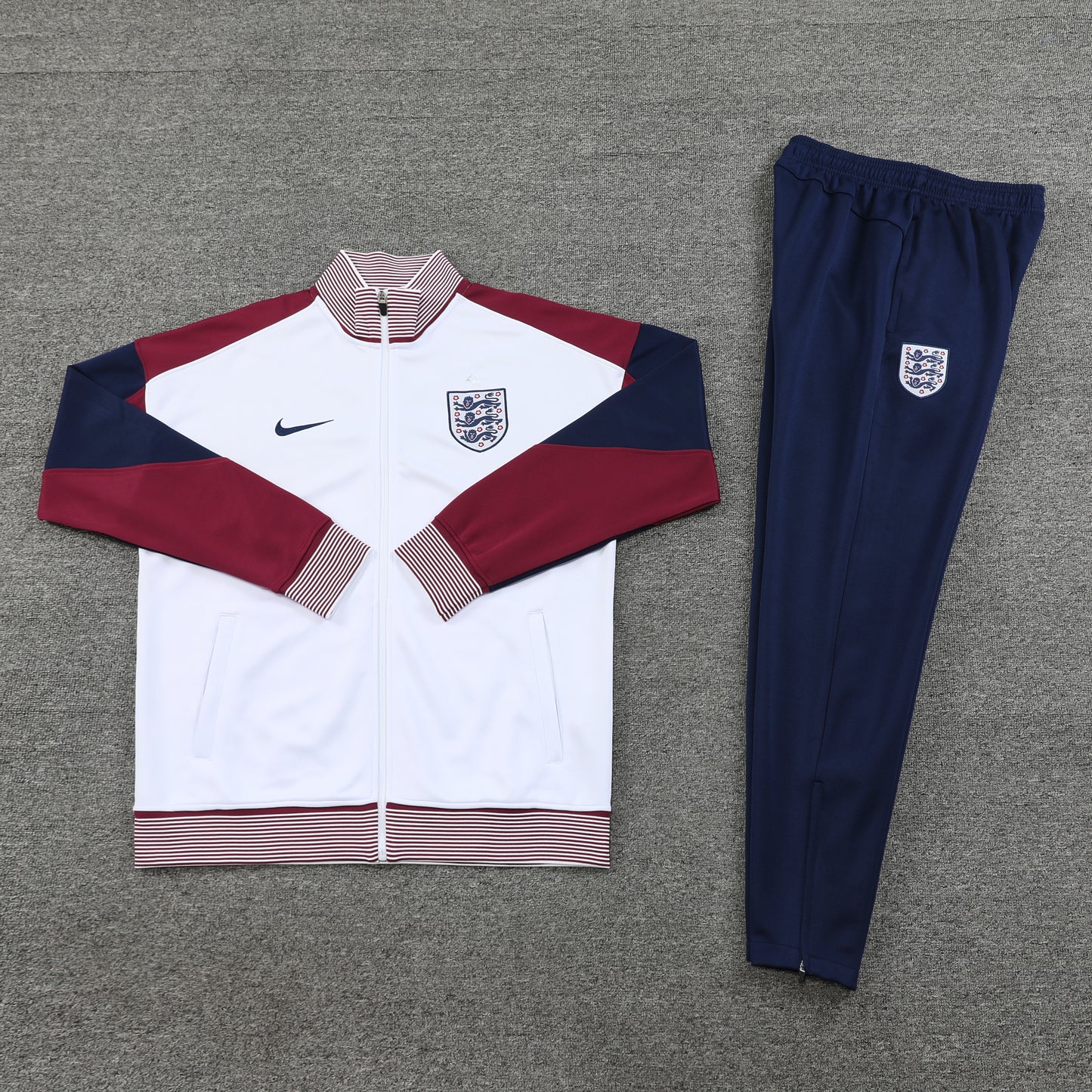 24-25 England white with navy blue and red stripe full zip