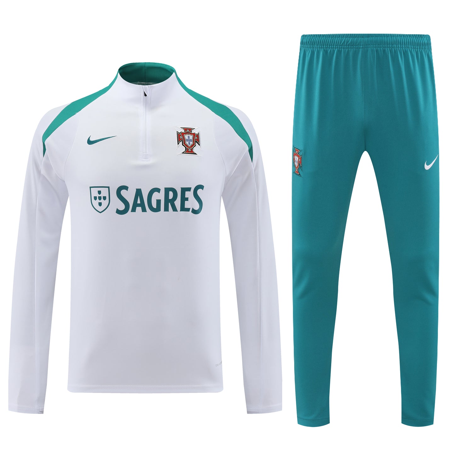 24-25 Portugal white with green half zip
