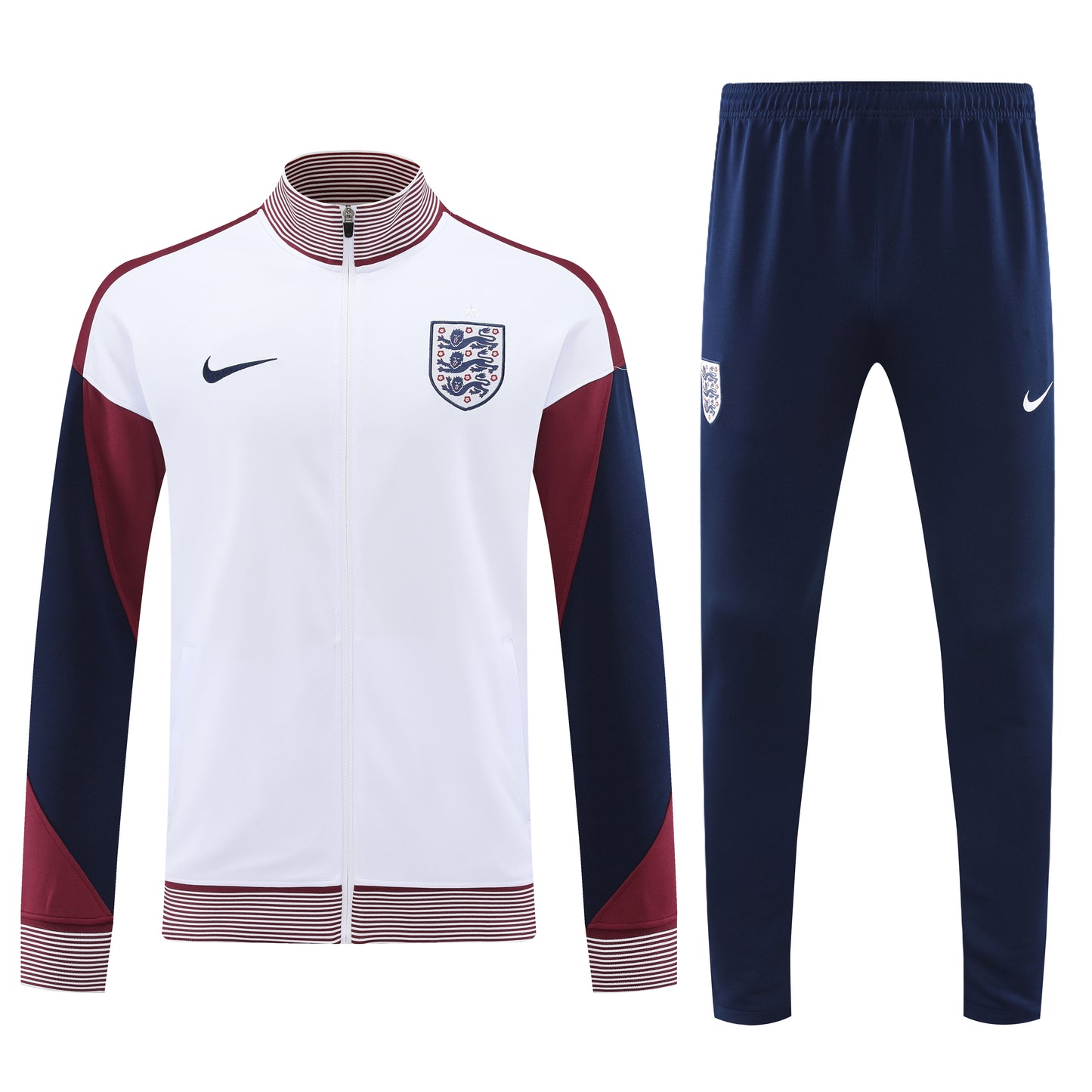 24-25 England white with navy blue and red stripe full zip