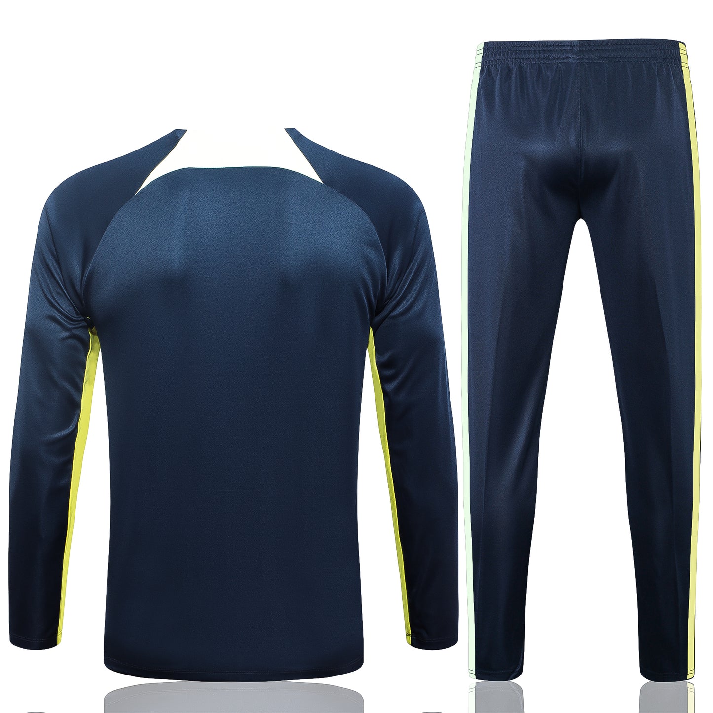 23-24 Brazil navy blue with green half zipper training tracksuit