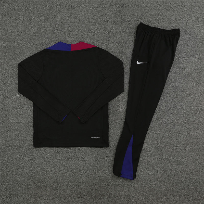 24-25 Barcelona black half zipper training tracksuit