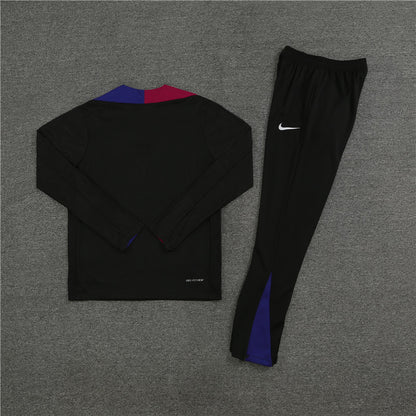 24-25 Barcelona black half zipper training tracksuit