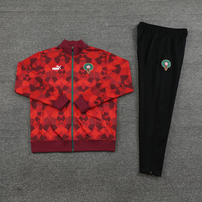 23-24 Morocco red full zipper jacket tracksuit