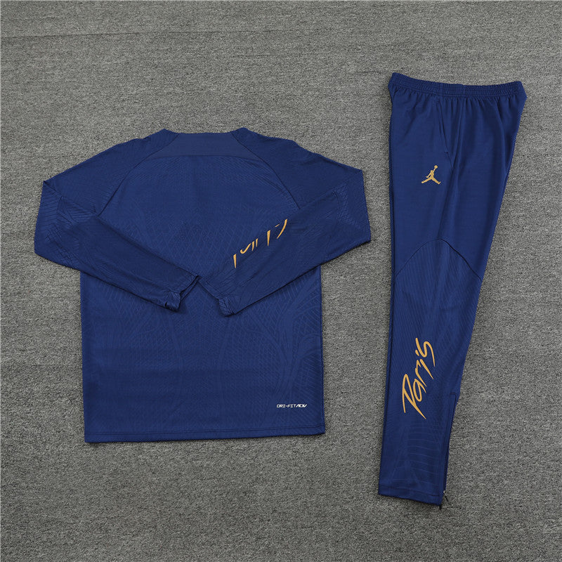 23-24 PSG Jordan navy blue half zipper training tracksuit