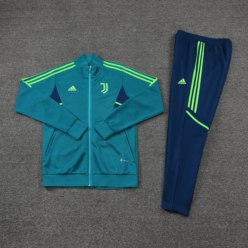 22-23 Juventus lake blue full zipper jacket tracksuit