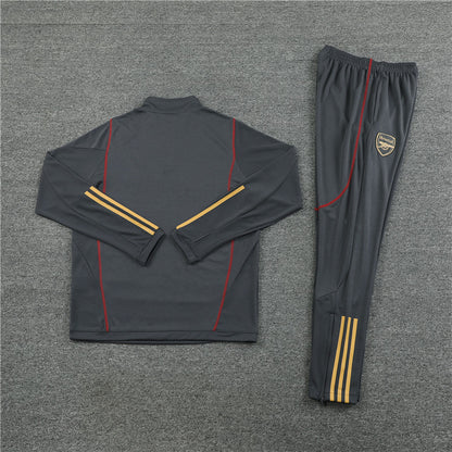 23-24 Arsenal dark gray half zipper sweater tracksuit