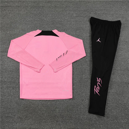 23-24 PSG Jordan pink half zipper sweater tracksuit