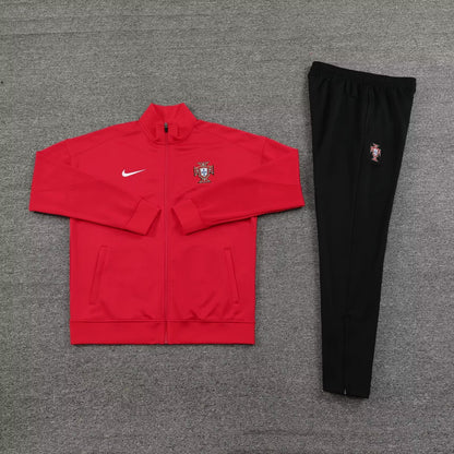 24-25 Portugal red full zipper jacket tracksuit