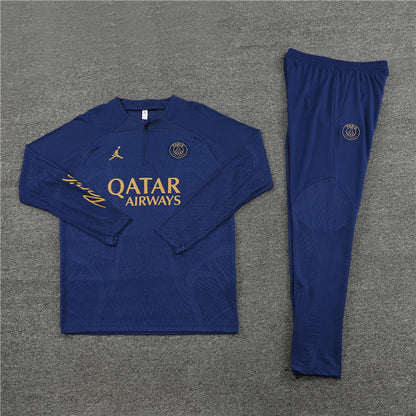 23-24 PSG Jordan navy blue half zipper training tracksuit