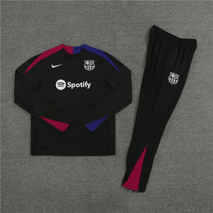 24-25 Barcelona black half zipper training tracksuit