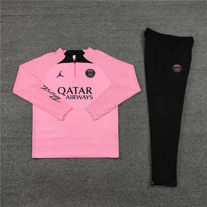 23-24 PSG Jordan pink half zipper sweater tracksuit