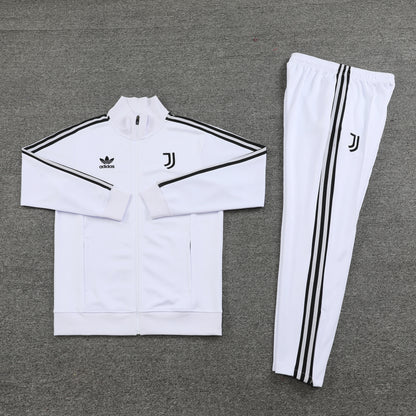 24-25 Juventus white full zipper jacket tracksuit