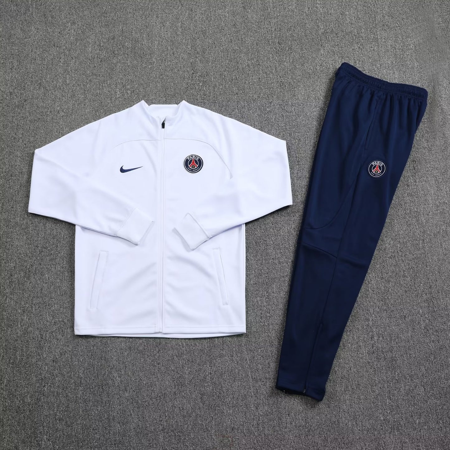 22-23 PSG white full zipper jacket tracksuit