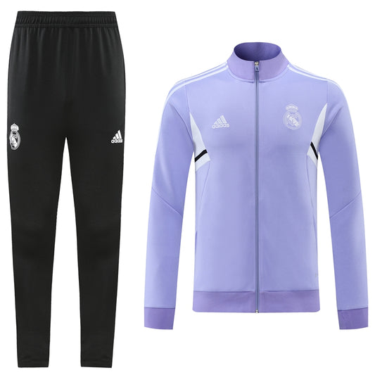 22-23 Real Madrid purple with white full zipper jacket tracksuit