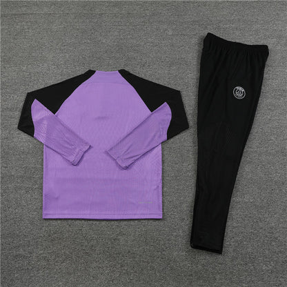 23-24 PSG purple with black half zipper sweater tracksuit