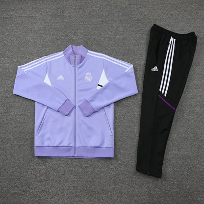 22-23 Real Madrid purple with white full zipper jacket tracksuit