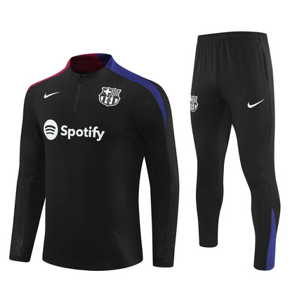 24-25 Barcelona black half zipper training tracksuit