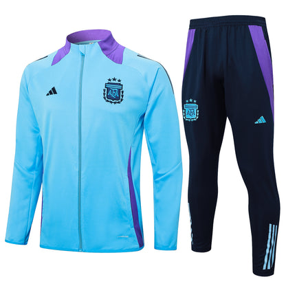 24-25 Argentina light blue with purple full zipper jacket tracksuit