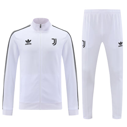 24-25 Juventus white full zipper jacket tracksuit