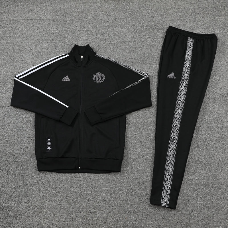 22-23 Manchester United black full zipper jacket tracksuit