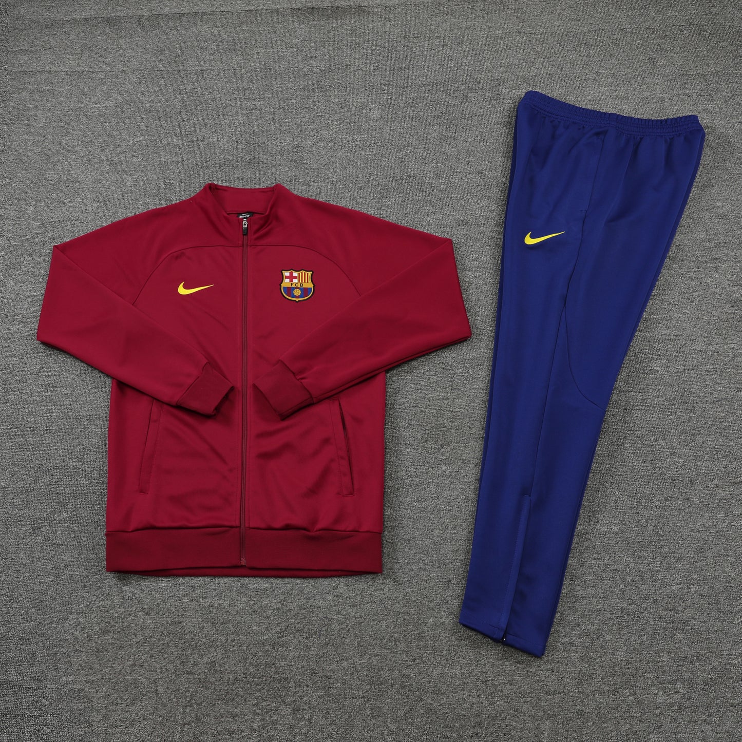 22-23 Barcelona dark red full zipper jacket tracksuit